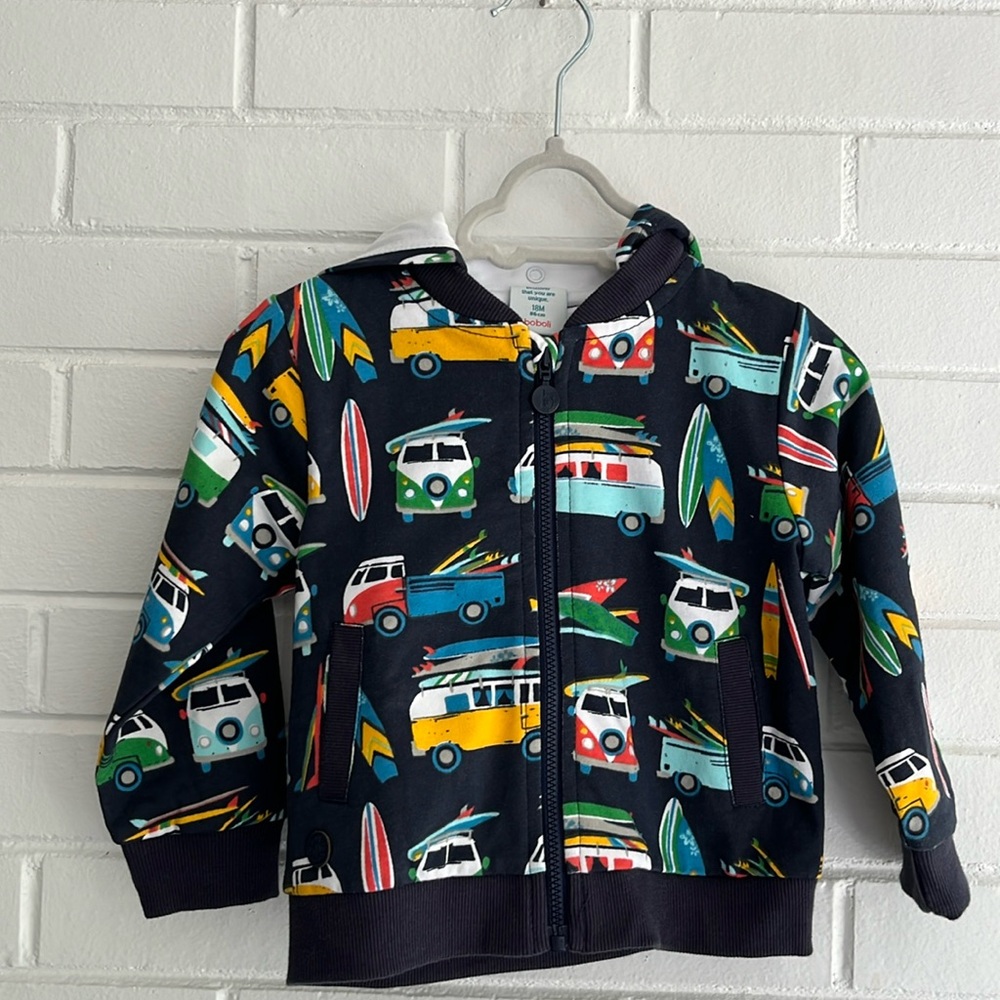 NWT infant hoodie (removable) zipper sweater -18 months